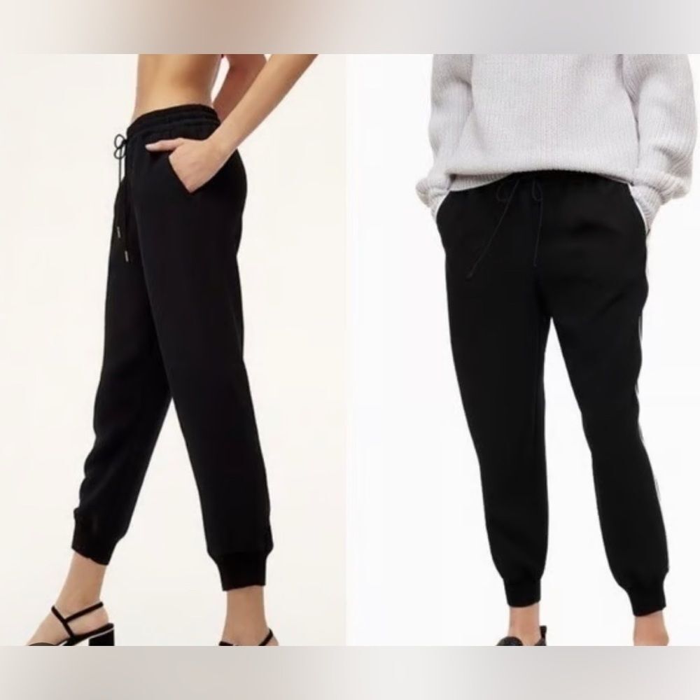 Wilfred Black High Waist  Track Creppe Jogger Pants Size M